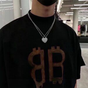 발렌시아가 더블 하트 목걸이
