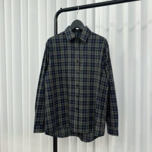 발렌시아가 백로고 플란넬 체크 셔츠