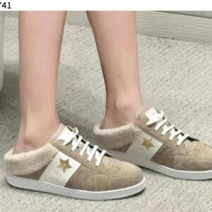 디올 Star Sneakers Beige Suede Calfskin Beig