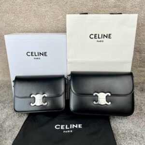 셀린느 트리오페 숄더백 샤이니 카프스킨 은장