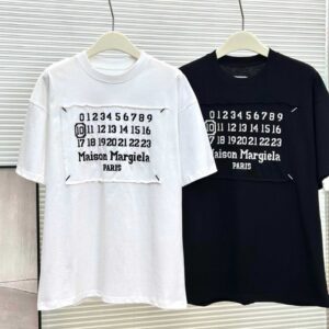 메종 마르지엘라 넘버링 로고 자수 티셔츠