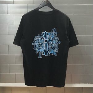 크롬하츠 블루 크로스 반팔 티셔츠