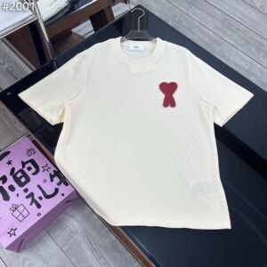 아미 AMI 빅 하트 로고 오버핏 반팔 티셔츠