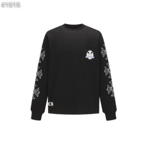 크롬하츠 포켓 홀스슈 크루넥 롱 슬리브 티셔츠
