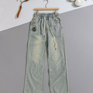 필립플레인 백 스컬패치 스트레이트 팬츠