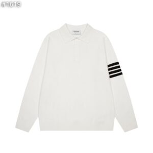 톰브라운 사선 울 카라 니트