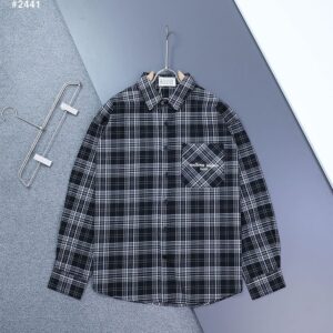메종마르지엘라 로고 오버핏 체크 셔츠