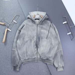 발렌시아가 빈티지 피그먼트 워싱 기모 후드 자켓