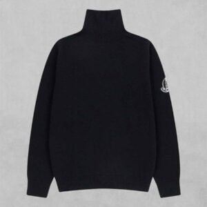 몽클레어 모티프 빅 암로고 패치 베이직 터틀넥 니트 풀오버