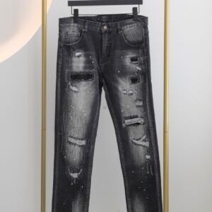 입생로랑 [YSL] 생로랑 남성 페인팅 흑청 팬츠