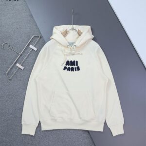 아미 로고 패치 오버핏 후드 맨투맨