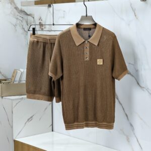 루이비통 드라이빙 니트카라 하프팬츠 셋트