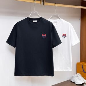 몽클레어 M 로고 올자수 프린트 숏 슬리브 티셔츠