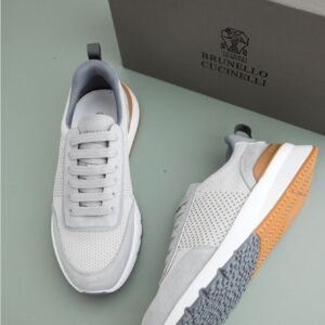 브루넬로쿠치넬리 [Brunello Cucinelli] 스웨이드 메쉬 로우 스니커즈