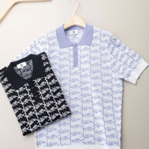 어뉴 [ANEW] LOGO PATTERN SHORT SLEEVE SWEATER