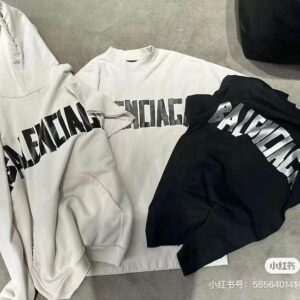 발렌시아가 테이프 로고 티셔츠