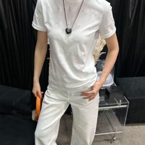 샤넬 펀칭 CC 로고 숏 슬리브 티셔츠