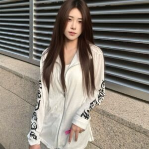 크롬하츠 홀슈스 프린트 썸머 씨스루 후드 집업 & 홀스슈 썸머 씨스루 슬리브 탱크 탑 셋