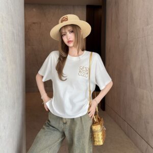 로에베 X 폴라 이비자 콜라보레이션 투톤 아나그램 코튼 티셔츠