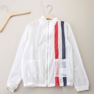톰브라운 [Thom Browne] 3선 양팔후드선 바람막이