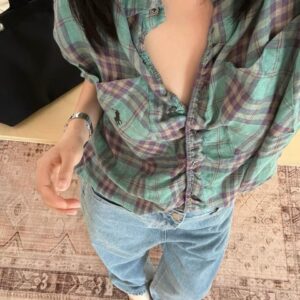 랄프로렌 체크 셔링 루즈핏 셔츠