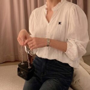 셀린느 플리 블라우스