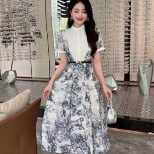 디올 나염 원피스(벨트포함)