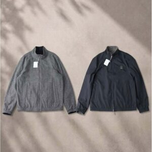 브루넬로쿠치넬리 [Brunello Cucinelli] 남성 리버시블 블렌드 하이넥 블루종 자켓