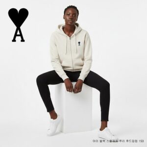 아미 블랙 스몰패치 쭈리 후드집업 153