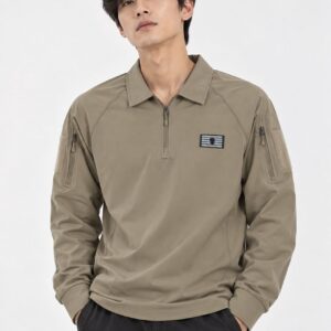 어메이징크리 [AMAZINGCRE] 남성 워크 포켓 택티컬 카라 티셔츠