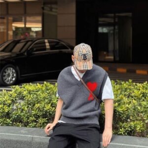 아미 빅하트 로고 슬리브리스 스웨터 레드 하트