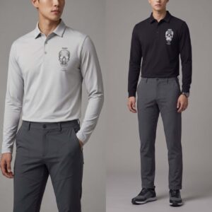 어메이징크리 [ AMCR ] 스컬 아트웍 롱슬리브 폴로 티셔츠