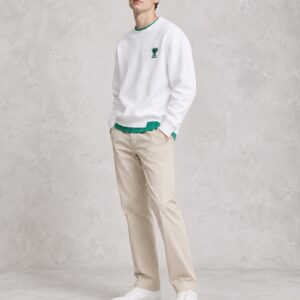 아미 뉴 하트 아플리케로고 레이어드 크루넥 맨투맨 티셔츠