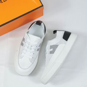 에르메스 [HERMES] 딥 스니커즈 니트 카프스킨 & 멀티꼴로르 블랑