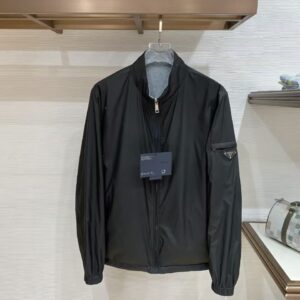 리나일론 삼각로고 양면 블루종 자켓