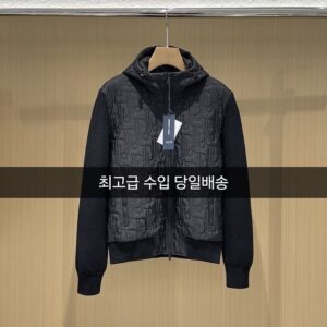 디올 오블리크 블렌드 후드 블루종 자켓