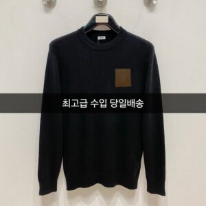 로에베 레더 패치 울캐시미어 니트