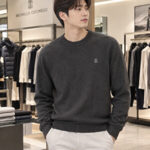 브루넬로 쿠치넬리 프리미엄 남성 라운드니트