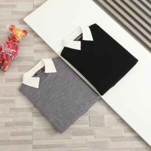 로로피아나 신상 여성 파츠로고 포인트 메리노 울 카라니트