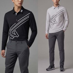 PXG [ P ]  다이애그널 그래픽 긴팔 카라 티셔츠