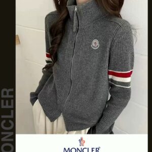 몽클레어 팔삼선  집업 골지 니트 (6933)