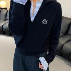 로에베 카라 셔츠 배색 니트