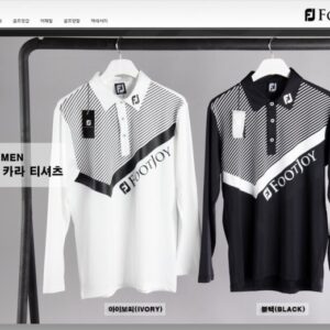 풋조이 체크사선 카라 티셔츠