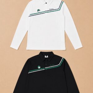 말본 [MALBON] 남성 사선 컬러 라인 긴팔 pk티셔츠