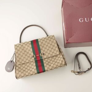 구찌 [GUCCI] 파파라초 미디움 탑 핸들 백 샌드 브라운