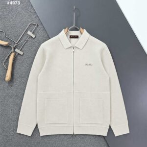 로로피아나 자수로고 니트 카라 자켓